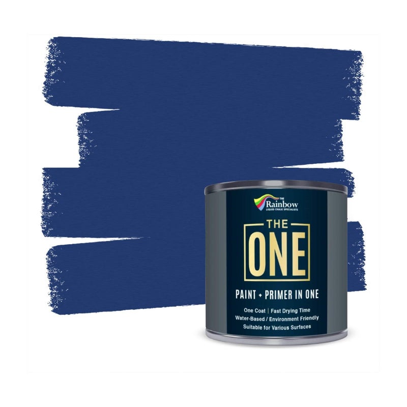THE ONE All-In-One Paint & Primer - Blue Satin, 33.8 Fl Oz/1 Liter | 1 Coat Formula | Easy Indoor & Outdoor Decorating for Home & Garden Walls, Floors & Furniture | Water-Based & Low VOC - Image 1